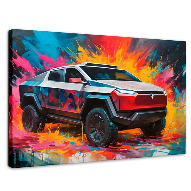 Cuadro Decorativo Canvas Cyber Colors Truck 90x60
