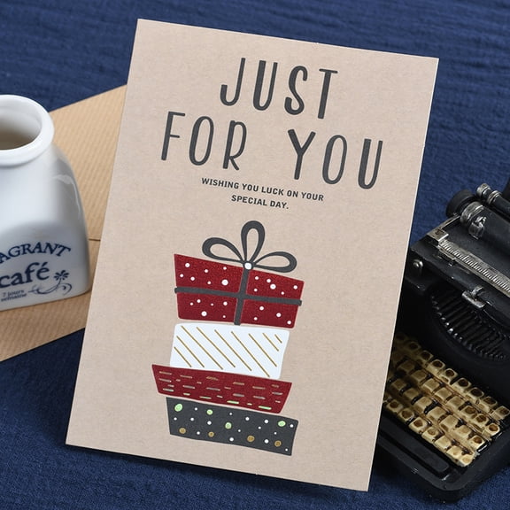 Just For You Greeting Card – Stylish Gift with Presents Design – Perfect for Special Occasions, Blank Inside with Envelope Included