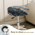 thumbnail image 4 of ZIATUBLE Black Marble Print Chairs Decorative Cover Reusable Elastic Bar Stool Covers Round 14"-16" Non Slip Circle Chair Seat Covers for Upholstered Furniture 2 Pcs Accessories Indoor, 4 of 6