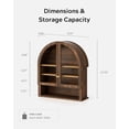 thumbnail image 3 of EYYTHUNG Arched Cabinet Wall Mounted, Bathroom Medicine Cabinets, Floating Storage Cabinet with Acrylic Door and Open Shelf, Brown Oak, 3 of 6