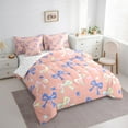 thumbnail image 3 of Homewish Girly Bow Bedding Comforter Set 7-Piece for Kids, Kawaii Bowtie Bowknot King Bedding Sets, Princess Ribbon Bed Sheets, Lightweight Room Decor, 3 of 8