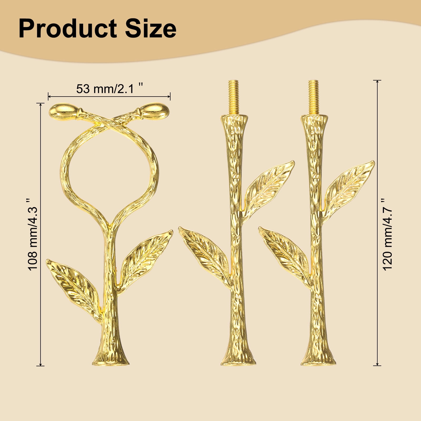 Unique Bargains Elegant Cake Tray Stand Handle Metal for Parties Events Gold