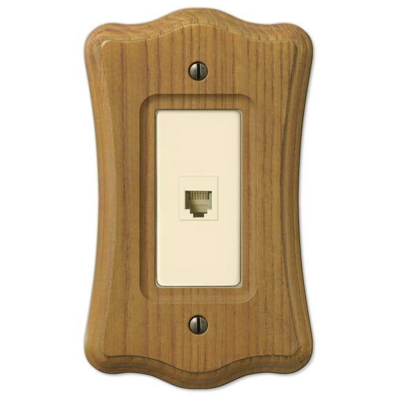 Amerelle 176PH Contemporary Wood Phone Wallplate, Tavern Oak