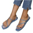 thumbnail image 4 of JikouIivo Fashionable Cross Strap Flat Two-Wear Sandals Slippers for Women Clearance, 4 of 5