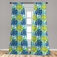 thumbnail image 5 of Ambesonne Floral Curtains, Paintbrush Streaks Doodling, Pair of 28"x63", Dark Sky Blue Turquoise, 5 of 5