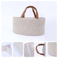 thumbnail image 3 of Unique Bargains 1 Pack Woven Storage Basket Bin with Divider and Handle Brown L, 3 of 7