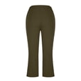 thumbnail image 5 of Zulora Women's High Waisted Capris Yoga Pants Stretch Slim Fit Solid Color Cropped Leggings with Elastic Waistband for Summer Workout, 5 of 7