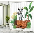 thumbnail image 5 of Ambesonne Animal Shower Curtain, Panda Posing, 69"Wx84"L, Green Brown, 5 of 5
