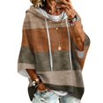 thumbnail image 2 of Oversized 3/4 Sleeve Hoodie for Women Retro Pattern Pullover Hooded Sweatshirt Loose Fit Casual Soft Fall Winter Workout Outfit, 2 of 6