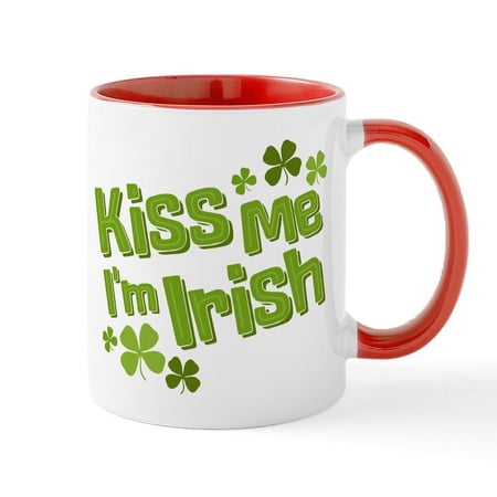 CafePress - Kiss Me I m Irish Mug - 11 oz Ceramic Mug - Novelty Coffee Tea Cup
