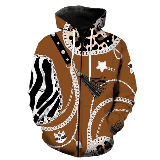 Sudadera con capucha y cremallera para hombre, diseño de leopardo y animales de pastizales, gran oferta 2024, con estampado 3D, estilo Harajuku informal, a la moda