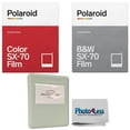 thumbnail image 1 of Polaroid Color Film for SX-70 (8 Sheets) + B&W Film 8 (Sheets) + Album + Cloth, 1 of 9