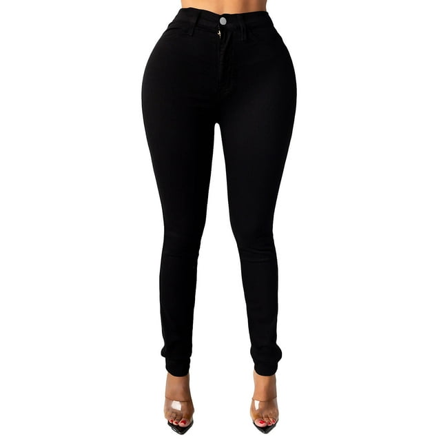 Bigersell Distressed Jeans for Women Flare Jeans Discount Skinny Jeans Straight-Leg Denim Pants Button Closure Ripped Plus Size Wide Leg Jeans Straight Mid Waist Long Pants Style J-237 Black XL