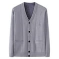 thumbnail image 2 of Nmnitkp Men's Cardigan Sweaters Casual Slim Fit Cardigans V-Neck Basic Designed Long Sleeve Button Down Gray,Free Size, 2 of 3