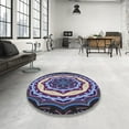 thumbnail image 4 of Ahgly Company Machine Washable Indoor Square Transitional Dark Purple Area Rugs, 6' Square, 4 of 7