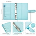 thumbnail image 2 of PU Leather Notebook Binder Budget Planner Binder Cover with 12 Pieces Binder Pocket Personal Cash Budget Envelopes System 6 Hole Binder Zipper Folder(Blue), 2 of 7