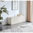 thumbnail image 4 of DeeHome Modern Dining Room Living Room Teddy Fabric Bench End of Bed Stool with Safety Hinge for Bedroom, Living Room, Entryway, White teddy., 4 of 9