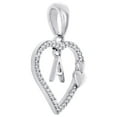 thumbnail image 2 of 10K White Gold Diamond Heart Pendant Dangling Initial A Cut Out Charm 0.10 Ct., 2 of 6