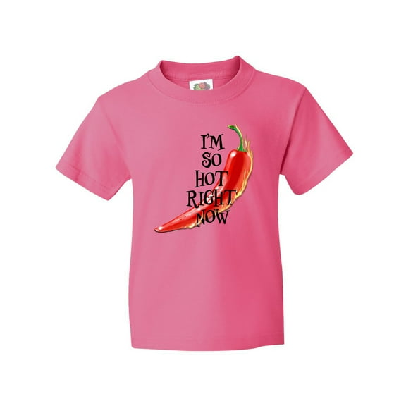 Inktastic I'm So Hot Right Now Chili Pepper on Fire Youth T-Shirt
