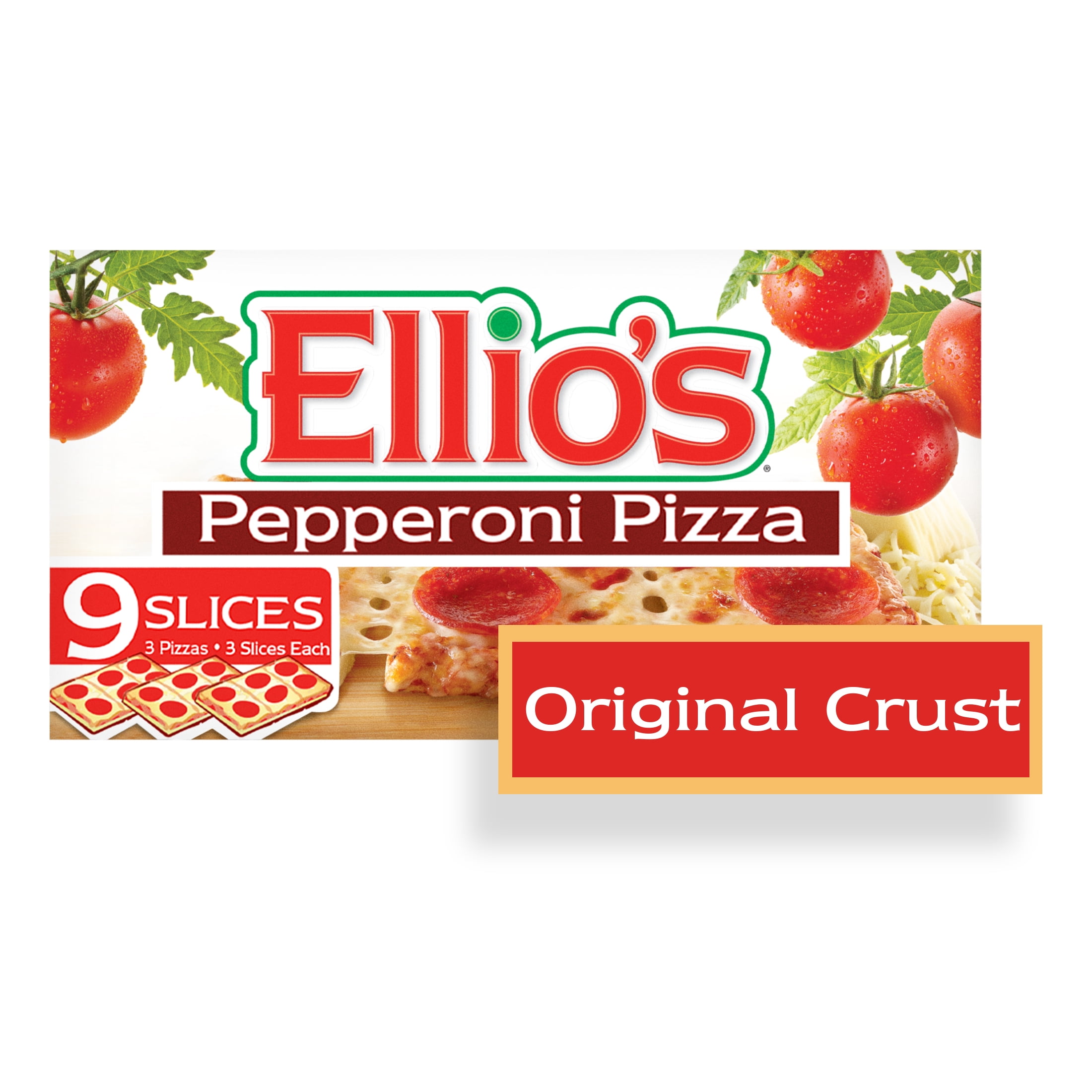 Ellio's Original Crust Pepperoni Frozen Pizza 9 Slice 3 Pack 18.9oz