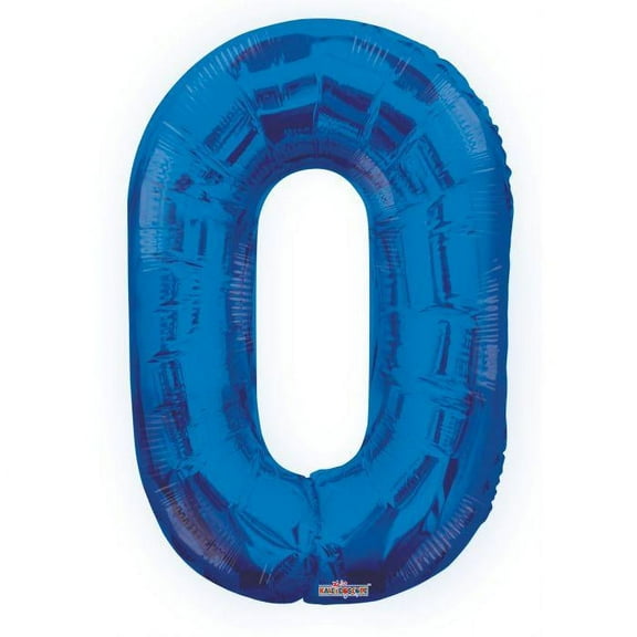 Giant Blue Number 0 Balloon 34"