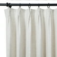 thumbnail image 3 of TWOPAGES 52 W X 96 L Inch Drapery Pinch Pleated Top Room Darkening Curtain Soft Linen Textured Drape for Bedroom, 1 Panel, Ivory White, 3 of 6