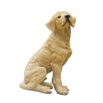figatia Dog Statue Animal Sculpture Creative Cute Tabletop Ornament Yard Art Decor for Yard Shelf Desk Indoor Outdoor Home Decoration Yellow