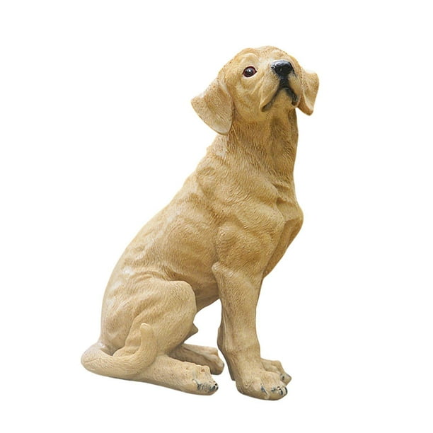 Estatua de perro, adorno de escritorio, creativa y bonita decoración artística para jardín. Amarillo