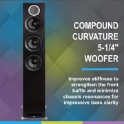 ELAC DFR52-BK Debut Reference Floorstanding Speakers, 140W Surround Sound, Black/Walnut
