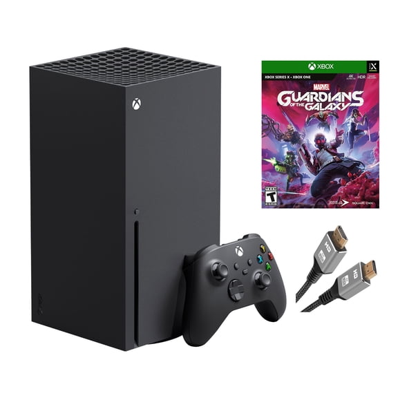 2023 Newest Microsoft Xbox Series X–Gaming Console System- 1TB SSD Black X Version with Disc Drive Bundle with Marvel Guardians Of The Galaxy Full Game and MTC6 High Speed HDMI Cabel