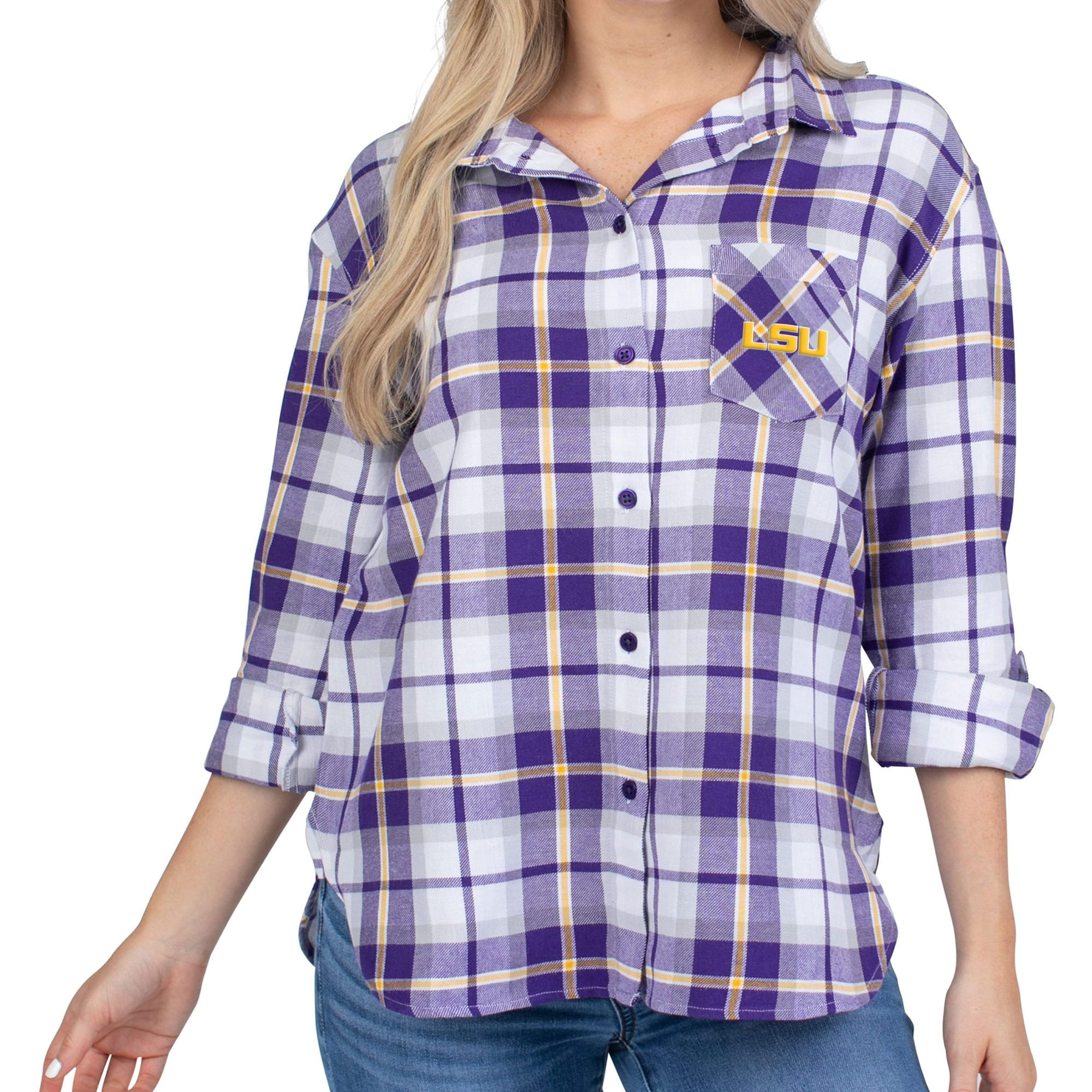 lsu plaid shirt