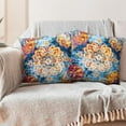 thumbnail image 6 of Boho Pillow Covers 16"x16" Set of 2 Carpet Blue Orange Vintage Throw Pillow Case Soft Square Decorative Pillowcases for Home Decor Sofa Car Living Room, 6 of 6