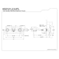 thumbnail image 2 of Kingston Brass KS3122TL Templeton Double-Handle Wall Mount Bathroom Faucet, Polished Brass, 2 of 5