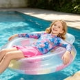thumbnail image 5 of Lanbubble Girls Swimsuit Rash Guard Set 2 Piece Long Sleeve Bathing Suit Swim Skirt with Shorts 3-10 Years, 5 of 10