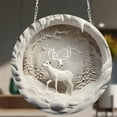 thumbnail image 5 of Luoshdecor Christmas Reindeer Ornament, 7.93"White Winter Wonderland Reindeer Ornament,Acrylic Hanging Pandent for Holiday Home Fireplace Xmas Tree Decoration, 5 of 5