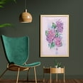 thumbnail image 2 of Hydrangea Wall Art with Frame, Grunge Watercolor Vintage Floral Spring Bouquets Nature Blossom, Printed Fabric Poster for Bathroom Living Room, 23" x 35", Pale Pink Multicolor, by Ambesonne, 2 of 2