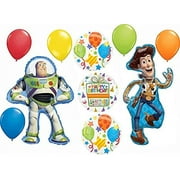 Toy Story Birthday Party Supplies Buzz Lightyear and Woody 10 Piece Balloon Bouquet Decorations