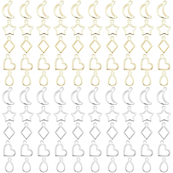 304 Stainless Steel Jewelry Bezels Open Bezels Hollow Frame Resin Bezels Pendant Trays Links Charms for DIY DIY Craft