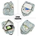 thumbnail image 5 of Blue Floral Flowers Grids Travel Laptop Backpack Casual Daypack Lightweight Bookbag Compartment for Business, 5 of 7