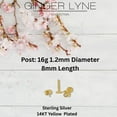 thumbnail image 3 of Moon Flat Back Opal Earrings for Cartilage Helix Tragus Lobe16g Gold over Sterling Silver Studs Pair by Ginger Lyne, 3 of 6