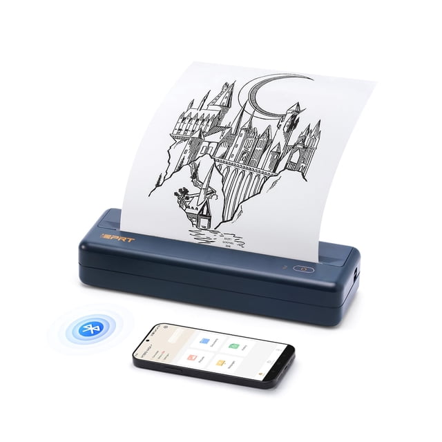 iDPRT MT890 Portable Wireless Printer - with Thermal A4 Paper, Bluetooth Inkless Printer for Travel/Home, Support US Letter&A4&A5 Size, Mobile Printe