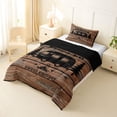thumbnail image 2 of Catabedysis Country Camping Twin Comforter Sets,Sweet Camper Silhouette Print Bedding Set For Boys,Natural Wood Tone,Black Reversible,2 Pieces,1 Comforter and 1 Pillowcase, 2 of 7