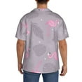thumbnail image 3 of Pofeuu Pink Flamingo Print Mens Casual Short Sleeve Shirts Beach Summer Spread Collar Pocket Tops Men's Casual Short-sleeved Shirt-X-Large, 3 of 5