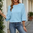 thumbnail image 5 of Posijego Womens 3/4 Sleeve Shirts Athletic Workout T-Shirts Backless Summer Casual Running Yoga Active Tees for Women, 5 of 9