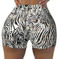 thumbnail image 2 of Fuzoiu Leopard And Zebra Print Women's Workout Shorts,Workout Biker Shorts Women,Exercise Fitness Shorts,Scrunch Short, Athletic Shorts for Gym Yoga Running Sport Active-X-Large, 2 of 8