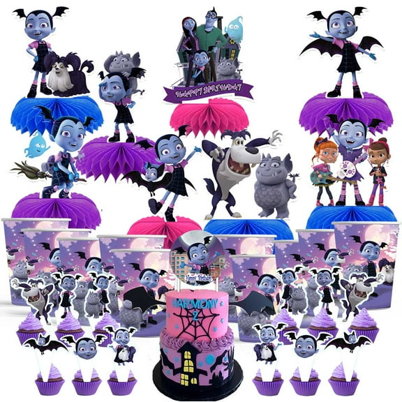 Vampirina Party Supplies Decor Cups Fans Decorations Honeycomb Centerpieces Cake Toppers