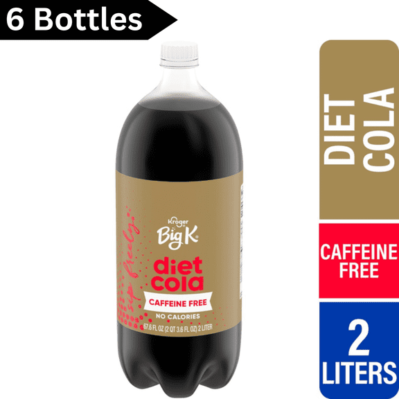 Big K Caffeine Free Diet Cola – 67.6 fl oz Bottles, 6 Count