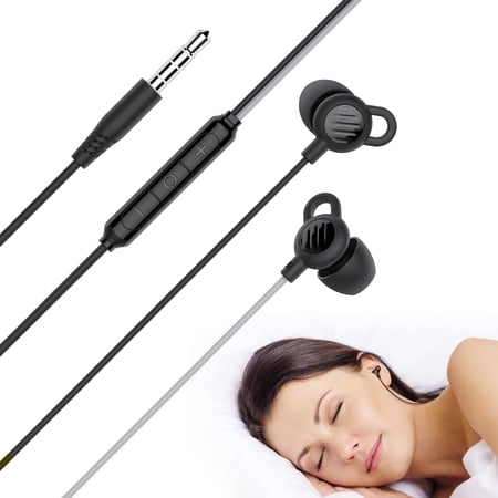 MEE audio SleepTones 3.5mm Plug Wired Silicone Sleeping Earbuds with Built-In Mic & Volume Controls