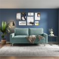 thumbnail image 2 of Pemberly Row 70" Square Arm Modern Velvet Sofa in Aqua Turquoise, 2 of 3