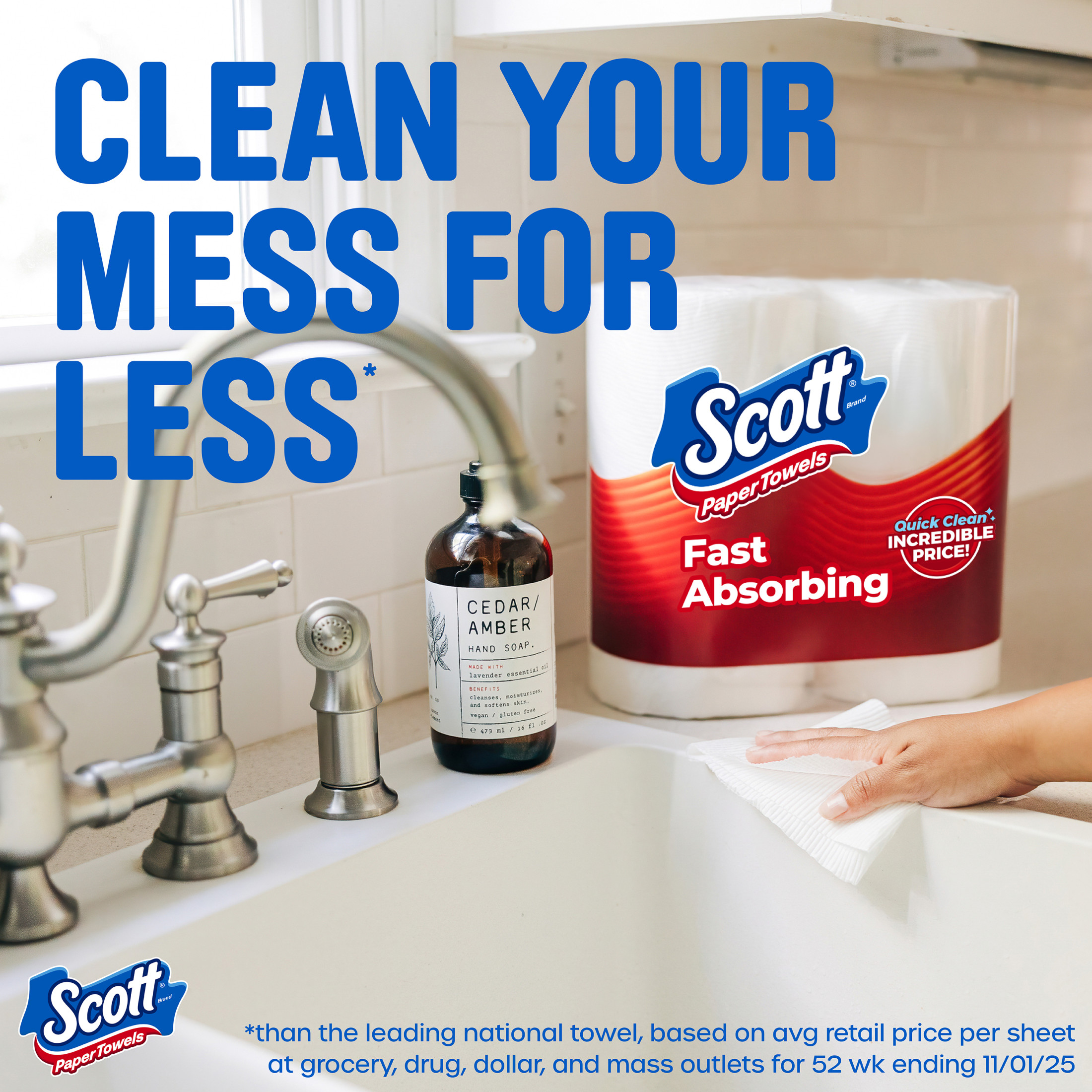 Scott Choose-A-Sheet Paper Towels, 6 Double Rolls photo 2